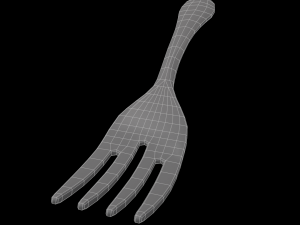 salad fork with swirl accent Modello 3D
