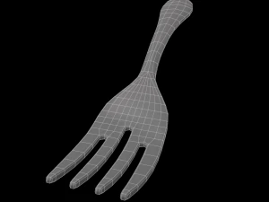 salad fork with swirl accent 3D Model