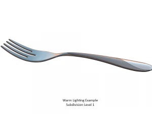 salad fork with swirl accent 3D Model