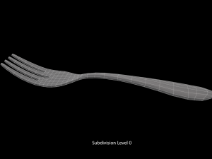 salad fork with swirl accent Modello 3D