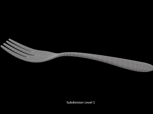 salad fork with swirl accent Modello 3D