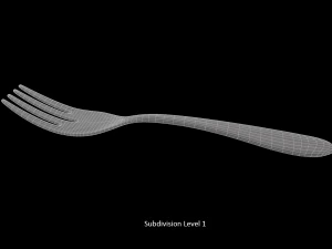 salad fork with swirl accent 3D Model
