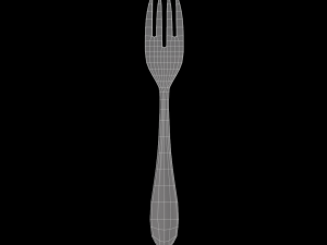 salad fork with swirl accent Modello 3D