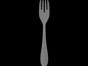 salad fork with swirl accent 3D Model