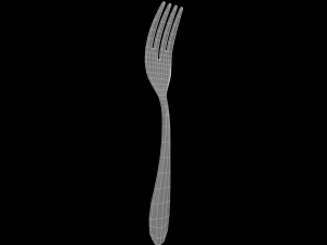 salad fork with swirl accent Modello 3D
