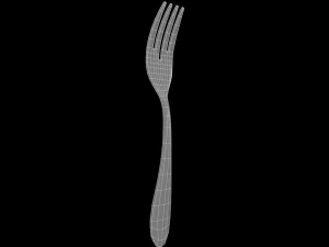 salad fork with swirl accent 3D Model