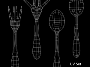 salad fork with swirl accent Modello 3D