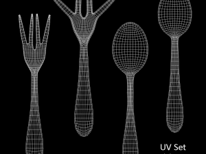 salad fork with swirl accent Modello 3D