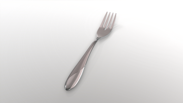 salad fork with swirl accent Modello 3D .c4d .max .obj .3ds .fbx .stl .blend 
