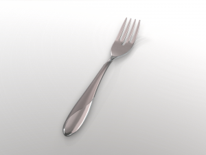 salad fork with swirl accent Model 3D