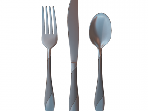 cutlery 3 item set with swirl accent 3D मॉडल