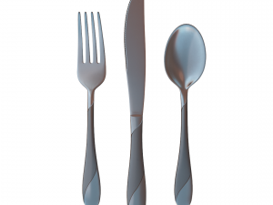 cutlery 3 item set with swirl accent 3D मॉडल
