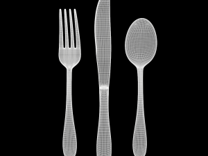cutlery 3 item set with swirl accent 3D मॉडल