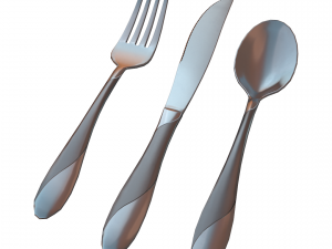 cutlery 3 item set with swirl accent 3D मॉडल
