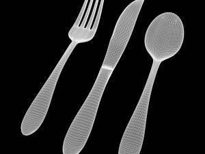cutlery 3 item set with swirl accent 3D मॉडल