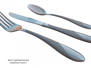cutlery 3 item set with swirl accent 3D मॉडल