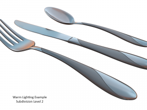 cutlery 3 item set with swirl accent 3D मॉडल