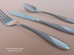 cutlery 3 item set with swirl accent 3D मॉडल