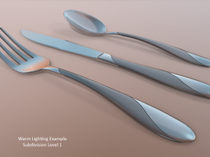 cutlery 3 item set with swirl accent 3D मॉडल