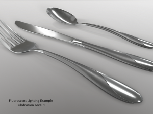 cutlery 3 item set with swirl accent 3D मॉडल