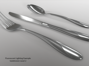 cutlery 3 item set with swirl accent 3D मॉडल