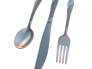 cutlery 3 item set with swirl accent 3D मॉडल