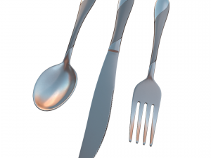 cutlery 3 item set with swirl accent 3D मॉडल