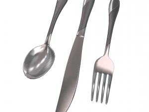 cutlery 3 item set with swirl accent 3D मॉडल