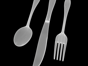 cutlery 3 item set with swirl accent 3D मॉडल