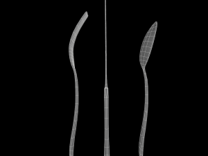 cutlery 3 item set with swirl accent 3D मॉडल
