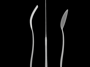 cutlery 3 item set with swirl accent 3D मॉडल