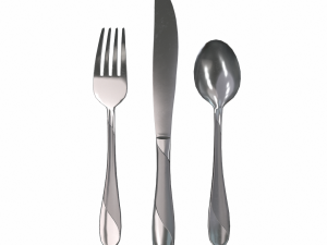 cutlery 3 item set with swirl accent 3D मॉडल