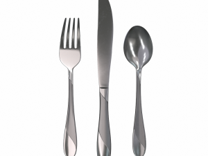 cutlery 3 item set with swirl accent 3D मॉडल