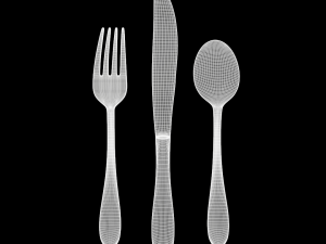 cutlery 3 item set with swirl accent 3D मॉडल