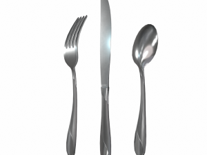 cutlery 3 item set with swirl accent 3D मॉडल