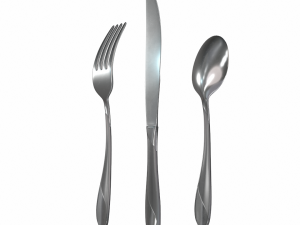 cutlery 3 item set with swirl accent 3D मॉडल