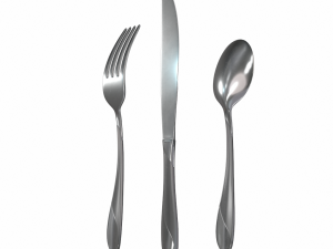 cutlery 3 item set with swirl accent 3D मॉडल