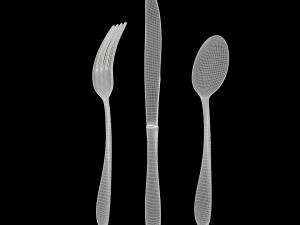 cutlery 3 item set with swirl accent 3D मॉडल