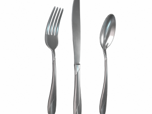 cutlery 3 item set with swirl accent 3D मॉडल