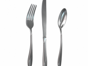 cutlery 3 item set with swirl accent 3D मॉडल