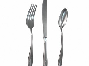 cutlery 3 item set with swirl accent 3D मॉडल
