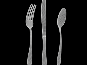 cutlery 3 item set with swirl accent 3D मॉडल