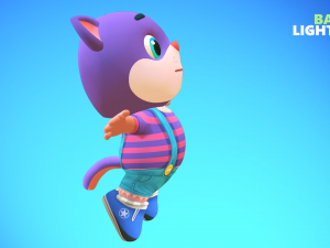 cat low poly animated rigged 3D Model