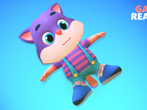cat low poly animated rigged 3D Model