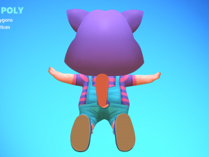 cat low poly animated rigged 3D Model