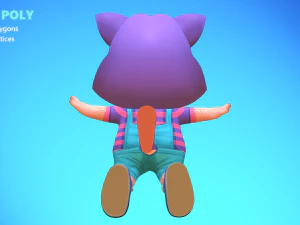 cat low poly animated rigged 3D Model