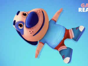 dog low poly animated rigged 3D Model