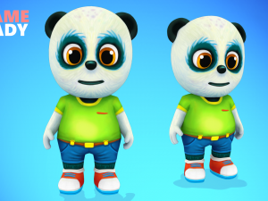 panda bear low poly animated rigged Modèle 3D