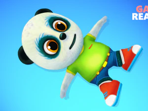 urso panda animado low poly manipulado Modelo 3D