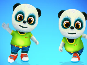 urso panda animado low poly manipulado Modelo 3D
